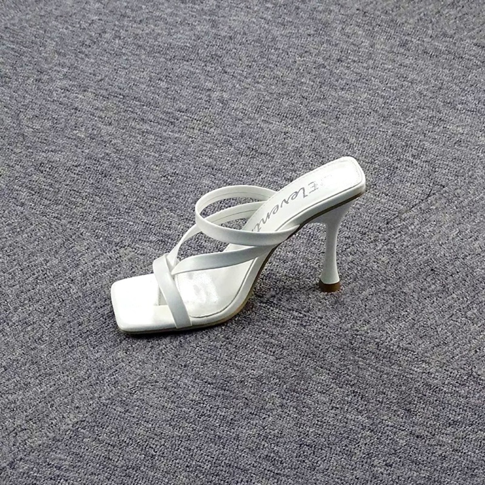 ✨Summer Fashion Women Mules High Heels Slippers Sandals Sexy Square Open-toed✨